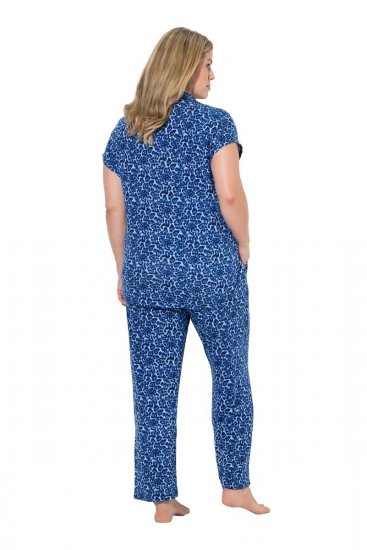 Ulla Popken 849144 Pijama con estampado animal Azul marino - Pijamas/ropa de estar en casa - 