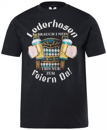 Men+ 410 Camiseta Lederhosn Negro - Camisetas - Camisetas - 2XL-14XL