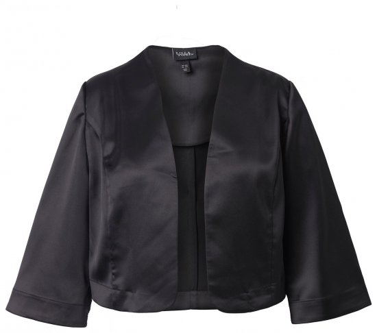 Ulla Popken 849457 Bolero Negro - Chaquetas - Chaquetas para mujer en tallas grandes