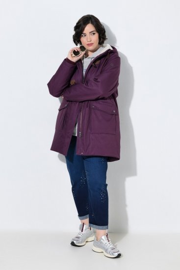 Ulla Popken 849619 Chaqueta impermeable Morado oscuro - Chaquetas - Chaquetas para mujer en tallas grandes