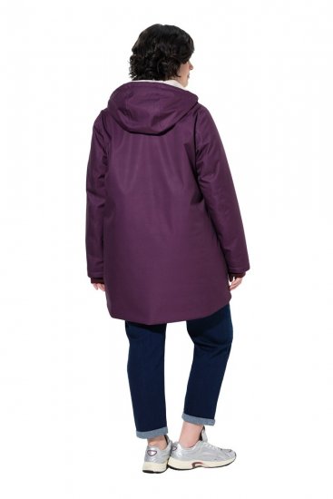 Ulla Popken 849619 Chaqueta impermeable Morado oscuro - Chaquetas - Chaquetas para mujer en tallas grandes
