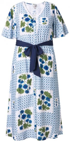 Ulla Popken 849662 Vestido camisero de flores Blanco roto - Vestidos midi - Vestidos midi de talla grande