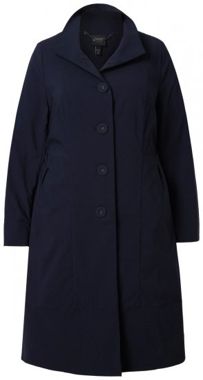 Ulla Popken 849803 Abrigo elástico con cuello alto Azul marino - Abrigos - Abrigos de talla grande