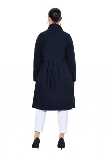Ulla Popken 849803 Abrigo elástico con cuello alto Azul marino - Abrigos - Abrigos de talla grande