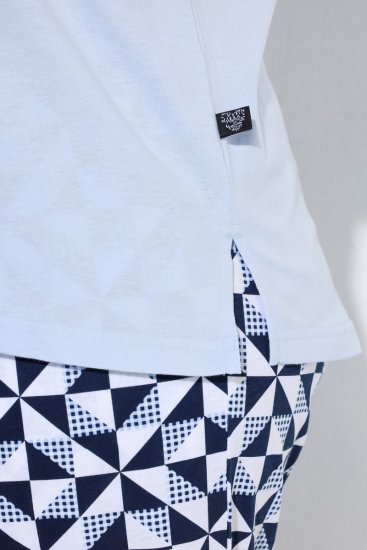Ulla Popken 849850 Pijama de cuadros Azul claro - Pijamas/ropa de estar en casa - 