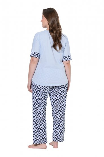 Ulla Popken 849850 Pijama de cuadros Azul claro - Pijamas/ropa de estar en casa - 