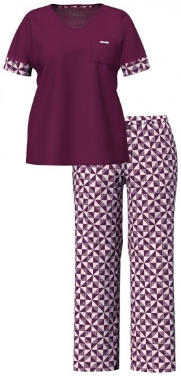 Ulla Popken 849850 Pijama de cuadros Rojo baya - Pijamas/ropa de estar en casa - 