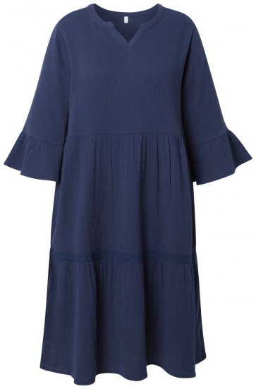 Ulla Popken 849856 Vestido con volantes Azul marino - Vestidos midi - Vestidos midi de talla grande