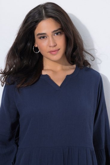 Ulla Popken 849856 Vestido con volantes Azul marino - Vestidos midi - Vestidos midi de talla grande