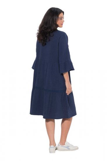 Ulla Popken 849856 Vestido con volantes Azul marino - Vestidos midi - Vestidos midi de talla grande