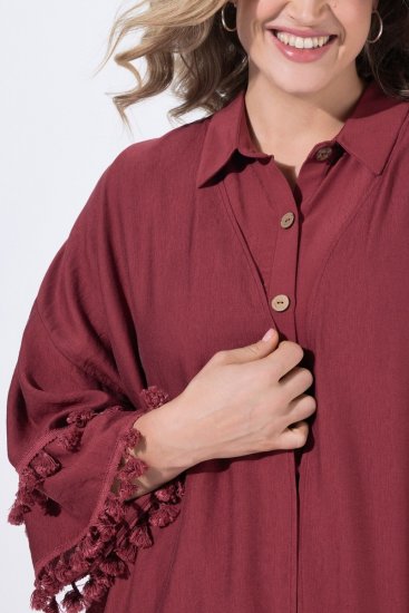 Ulla Popken 849860 Kimono Rojo óxido - Cárdigans - Cardigans de tallas grandes para mujer