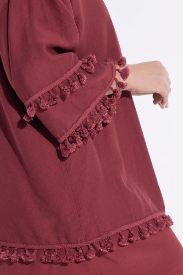 Ulla Popken 849860 Kimono Rojo óxido - Cárdigans - Cardigans de tallas grandes para mujer