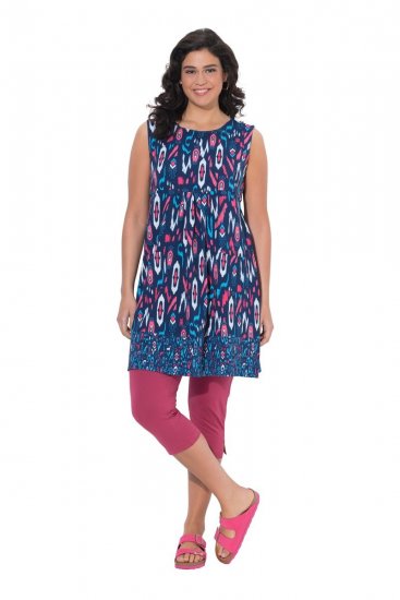 Ulla Popken 849887 Vestido de jersey sin mangas Azul marino - Vestidos de punto jersey - 