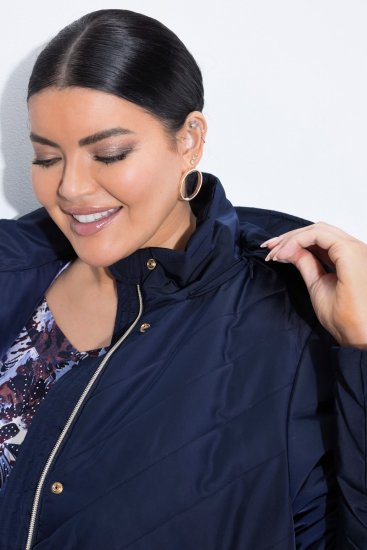 Ulla Popken 849908 Chaqueta impermeable Azul marino - Chaquetas - Chaquetas para mujer en tallas grandes