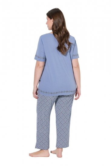 Ulla Popken 850045 Pijama de manga corta Azul claro - Pijamas/ropa de estar en casa - 