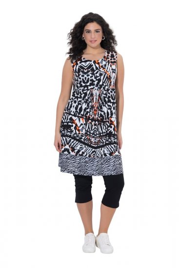 Ulla Popken 850175 Vestido de jersey sin mangas con bolsillos Negro - Vestidos de verano - Vestidos de verano tallas grandes