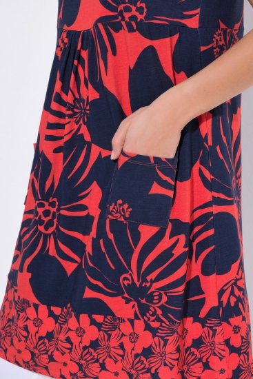 Ulla Popken 850175 Vestido de jersey estampado Coral - Vestidos de punto jersey - 