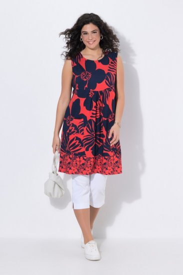 Ulla Popken 850175 Vestido de jersey estampado Coral - Vestidos de punto jersey - 