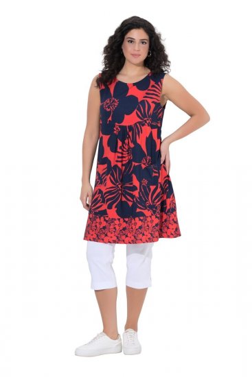 Ulla Popken 850175 Vestido de jersey estampado Coral - Vestidos de punto jersey - 