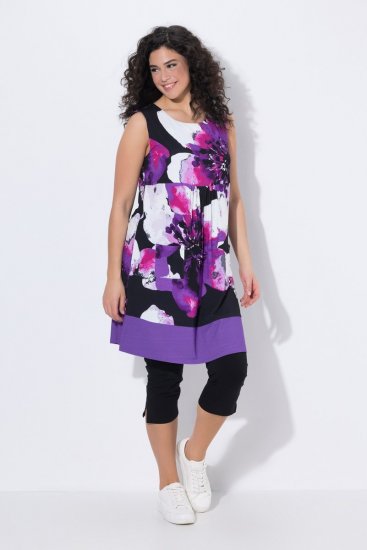 Ulla Popken 850175 Vestido de jersey sin mangas con bolsillos Lila - Vestidos de punto jersey - 