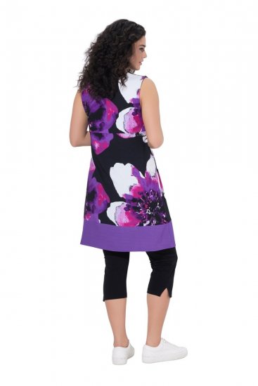 Ulla Popken 850175 Vestido de jersey sin mangas con bolsillos Lila - Vestidos de punto jersey - 