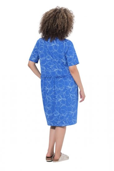 Ulla Popken 850204 Vestido camiseta estampado con volantes Azul - Vestidos de punto jersey - 