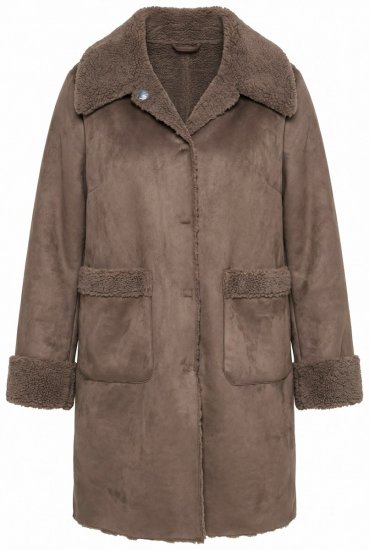 Ulla Popken 850251 Abrigo teddy Marrón claro - Abrigos - Abrigos de talla grande