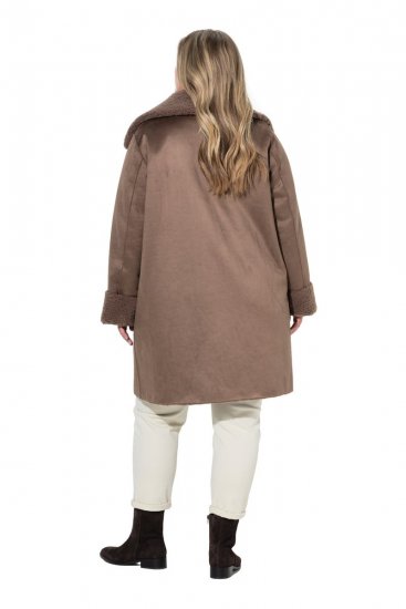 Ulla Popken 850251 Abrigo teddy Marrón claro - Abrigos - Abrigos de talla grande