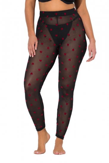Ulla Popken 850264 Leggings de media con estampado Negro - Medias & calcetines - 