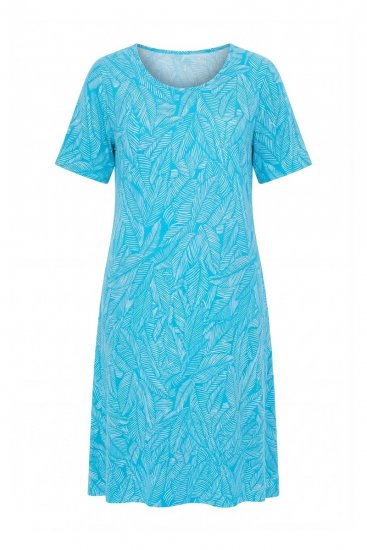 Ulla Popken 850344 Vestido camiseta estampado Turquesa - Vestidos midi - Vestidos midi de talla grande