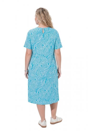Ulla Popken 850344 Vestido camiseta estampado Turquesa - Vestidos midi - Vestidos midi de talla grande