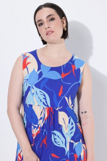 Ulla Popken 850367 Vestido de jersey estampado Azul marino - Vestidos de punto jersey - 