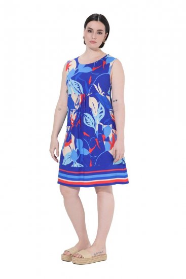 Ulla Popken 850367 Vestido de jersey estampado Azul marino - Vestidos de punto jersey - 