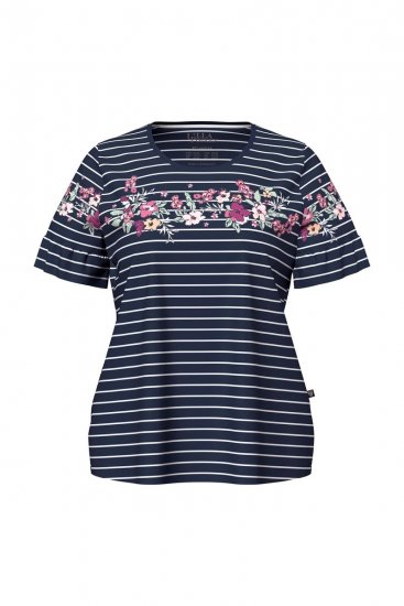 Ulla Popken 850403 Pijama de flores Azul marino - Pijamas/ropa de estar en casa - 
