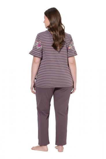 Ulla Popken 850403 Pijama de flores Marrón - Pijamas/ropa de estar en casa - 