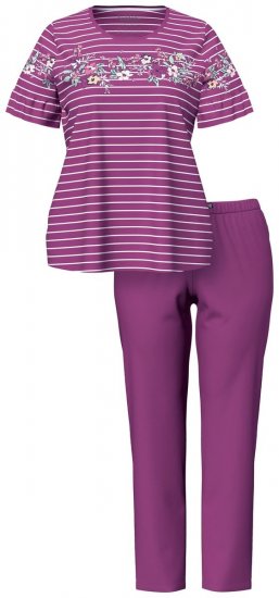 Ulla Popken 850403 Pijama de flores Violeta - Pijamas/ropa de estar en casa - 