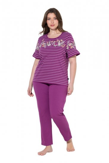 Ulla Popken 850403 Pijama de flores Violeta - Pijamas/ropa de estar en casa - 