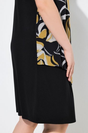 Ulla Popken 850406 Vestido de gasa estampado Negro - Vestidos - Vestidos para todas las tallas