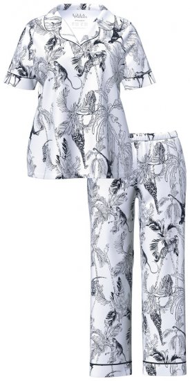 Ulla Popken 850441 Pijama con estampado Blanco roto - Pijamas/ropa de estar en casa - 