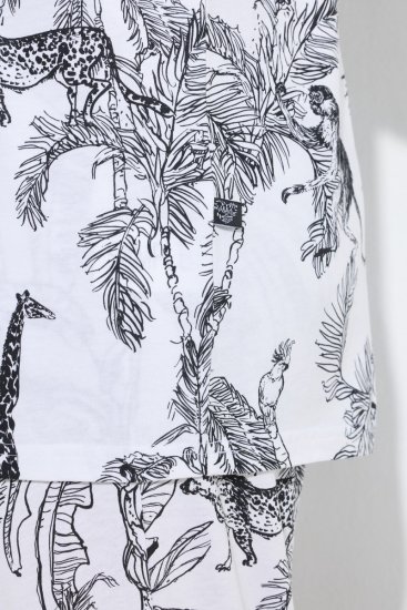 Ulla Popken 850441 Pijama con estampado Blanco roto - Pijamas/ropa de estar en casa - 