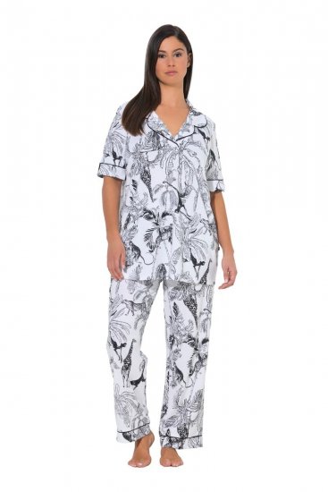 Ulla Popken 850441 Pijama con estampado Blanco roto - Pijamas/ropa de estar en casa - 