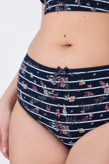 Ulla Popken 850538 Bragas de flores de algodón orgánico pack de 2 Azul marino - Bragas - 