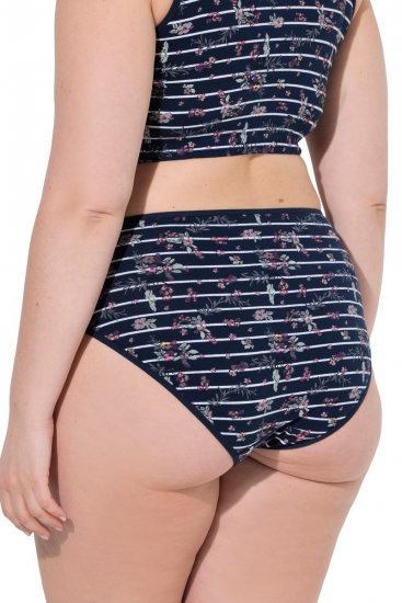 Ulla Popken 850538 Bragas de flores de algodón orgánico pack de 2 Azul marino - Bragas - 