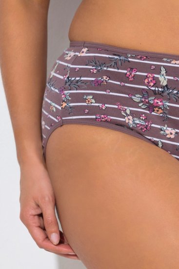 Ulla Popken 850538 Bragas de flores de algodón orgánico pack de 2 Marrón - Bragas - 