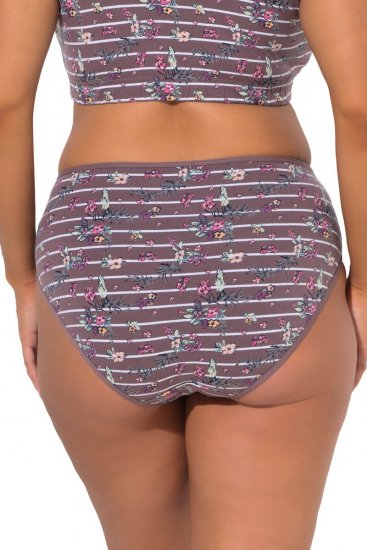 Ulla Popken 850538 Bragas de flores de algodón orgánico pack de 2 Marrón - Bragas - 