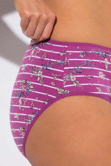 Ulla Popken 850538 Bragas de flores de algodón orgánico pack de 2 Violeta - Bragas - 