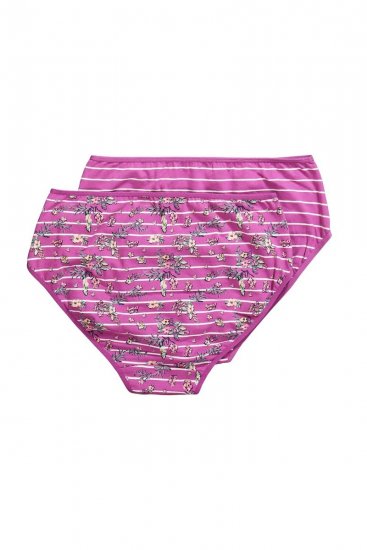 Ulla Popken 850538 Bragas de flores de algodón orgánico pack de 2 Violeta - Bragas - 