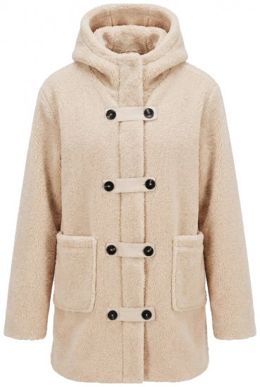 Ulla Popken 850589 Chaqueta teddy Blanco roto - Chaquetas - Chaquetas para mujer en tallas grandes
