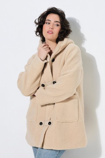 Ulla Popken 850589 Chaqueta teddy Blanco roto - Chaquetas - Chaquetas para mujer en tallas grandes