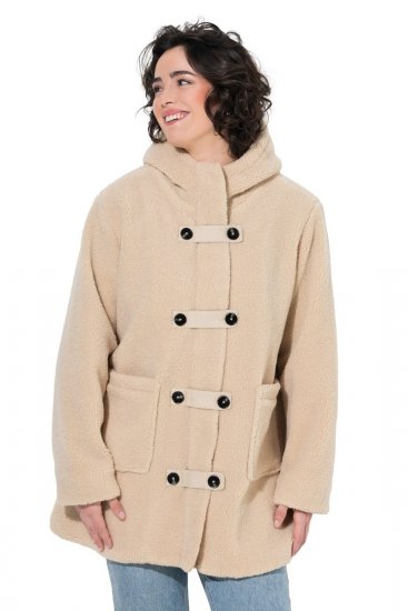 Ulla Popken 850589 Chaqueta teddy Blanco roto - Chaquetas - Chaquetas para mujer en tallas grandes